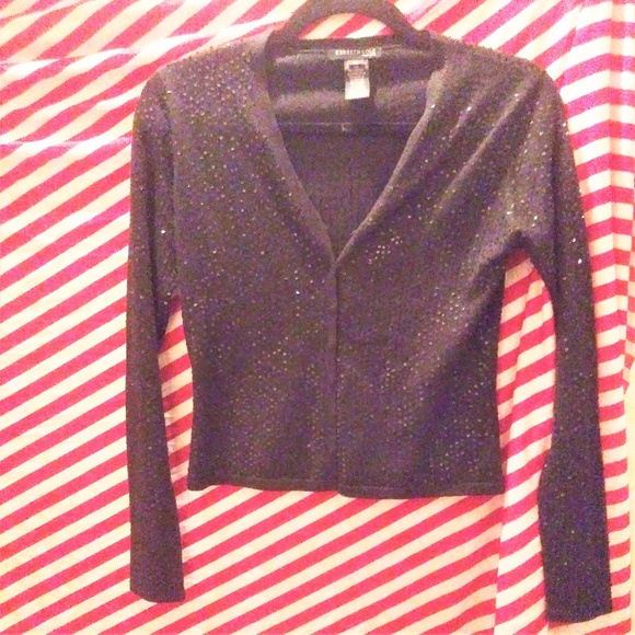 Kenneth Cole Silk Blend Sequined Black Sweater (S) - Picture 1 of 3